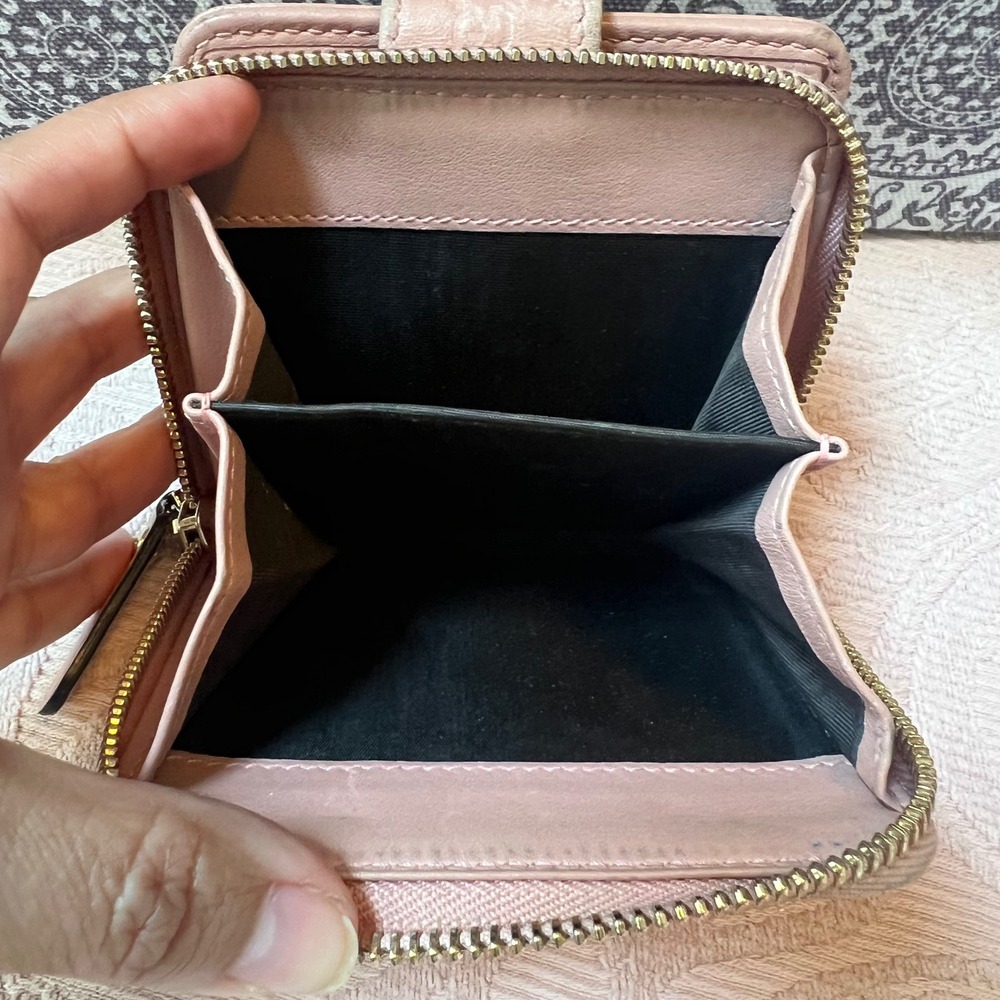 Gucci Microguccissima Pink Leather Compact Bifold Zip Wallet 449395 - Picture 5 of 8